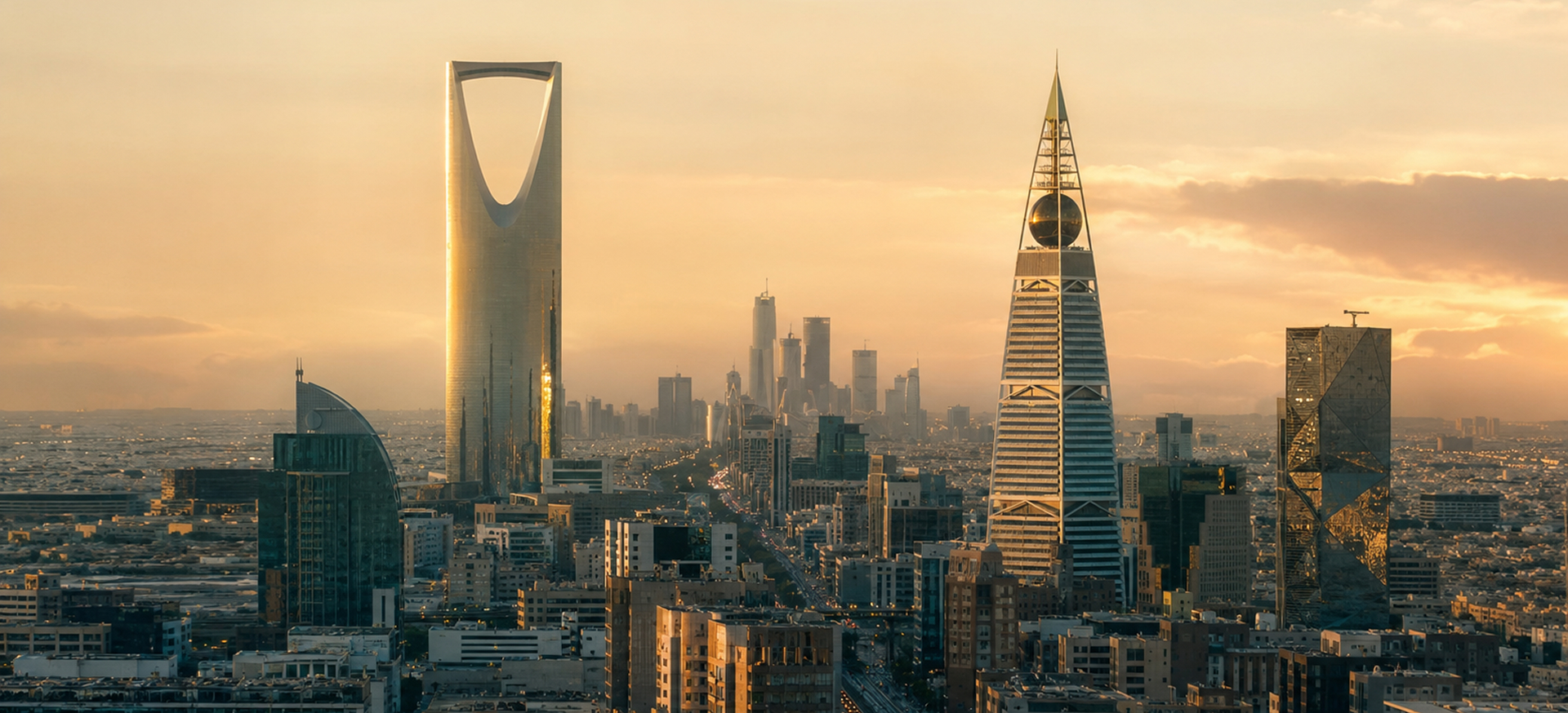Saudi Arabia skyline at sunset