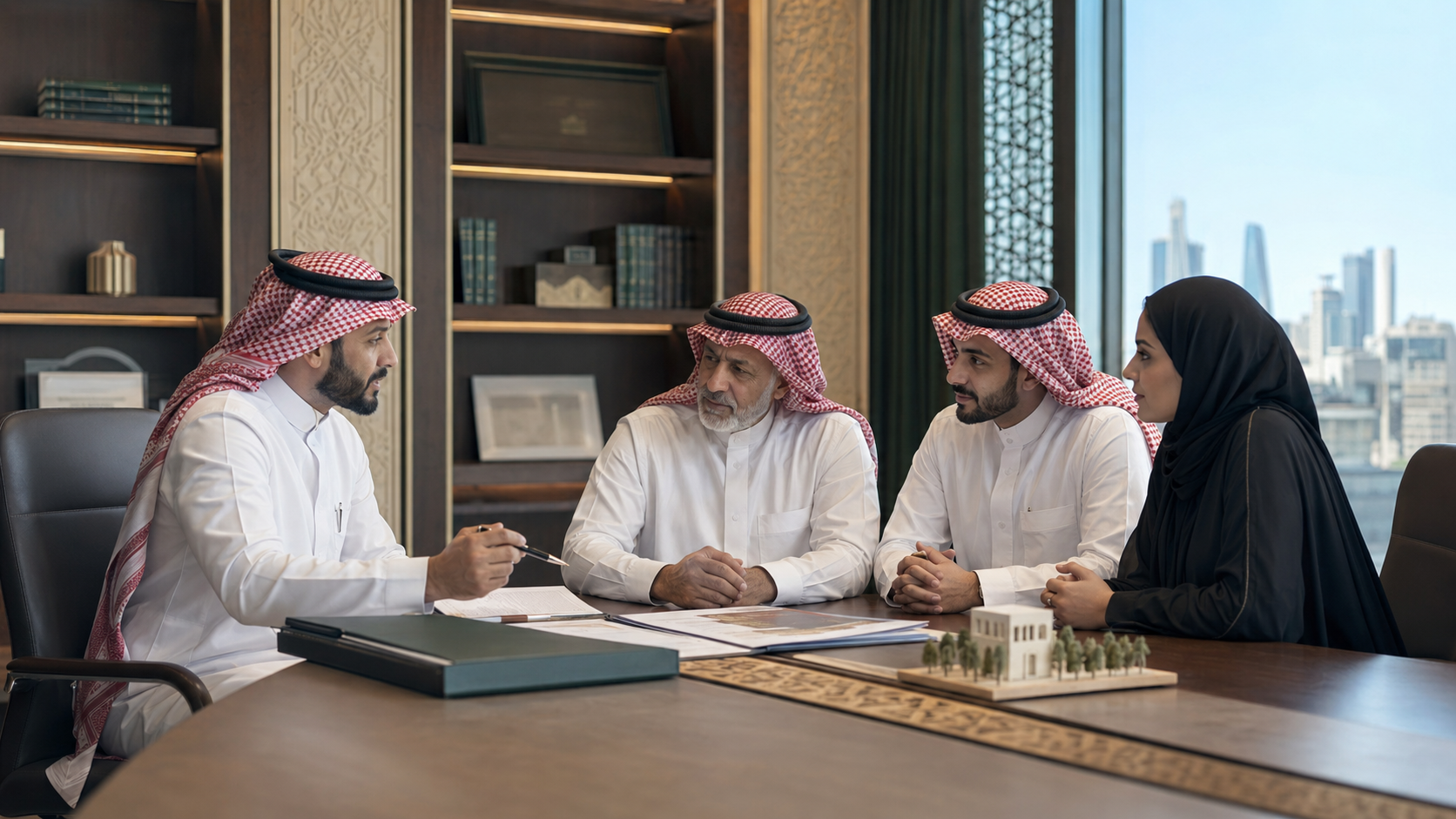Lawyers reviewing commercial contract documents