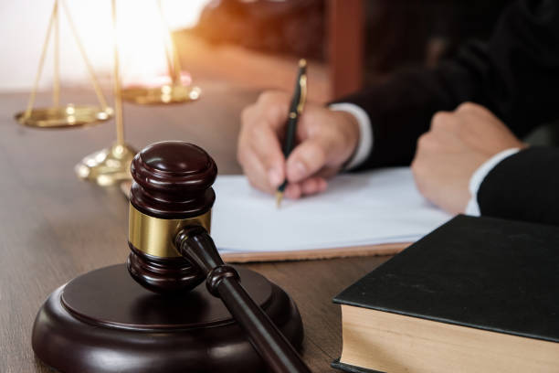 Gavel and legal contract documents